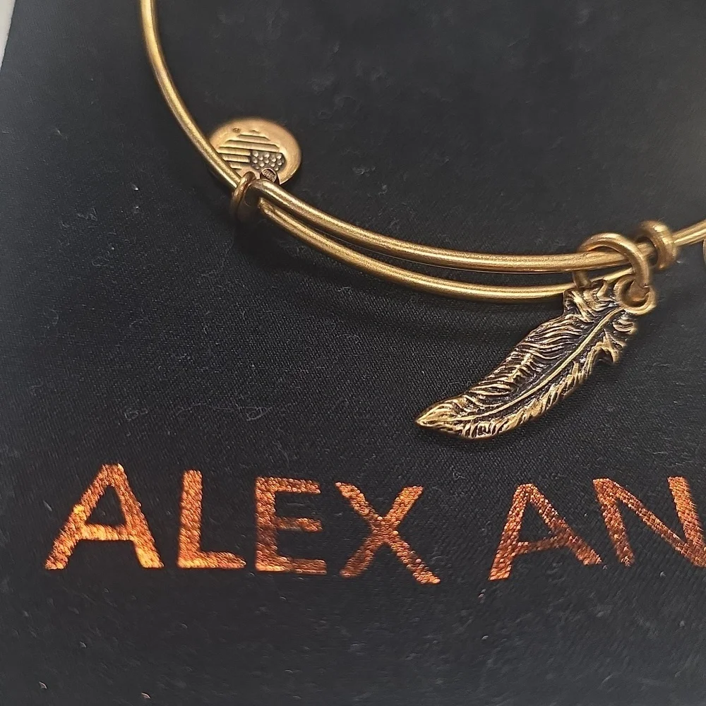 Alex And Ani Bronze Feather Bracelet Nwt